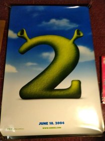 绝版【美国双面原版电影海报】迪士尼 史瑞克2 Shrek 2 (.2004年海报)