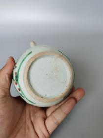 万历红绿彩麒麟送子壶 老瓷器 收藏回流茶器杯子矾