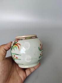 万历红绿彩麒麟送子壶 老瓷器 收藏回流茶器杯子矾