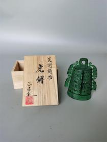 日本昭和虎缚铜印盒 铜器 收藏文房墨盒铜炉帐勾盘杯