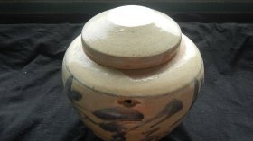 明代福字青花蓋罐