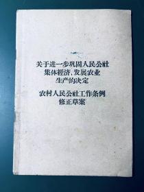 关于进一步巩固人民公社集体经济、发展农业生产的决定