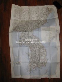 1966年英文 《朝鲜战争中的美国陆军： 停战谈判的帐篷和战斗前线》---- 珍贵历史照片+折叠彩色地图，希见文献资料