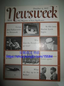 1937年10月《美国新闻周刊》----- 封面右下角照片 “希特勒 墨索里尼合影照片”，纳粹德国阅兵，珍贵二战历史文献 Newsweek Magazine