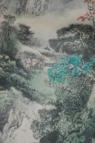 青绿山水《源远流长》大幅横轴画作一幅（复制品）