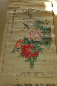 石涛绘工笔重彩花鸟画《富贵白头图》一幅