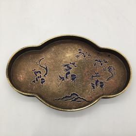 铜西厢 小号铜盘子 果盘茶盘A