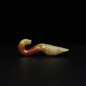 精品旧藏老和田玉红山文化玉猪龙玉蝉把件