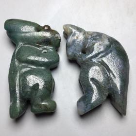 乡下偶遇老者珍藏一组老玛瑙挂件A