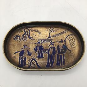 铜西厢 小号铜盘子 果盘茶盘S