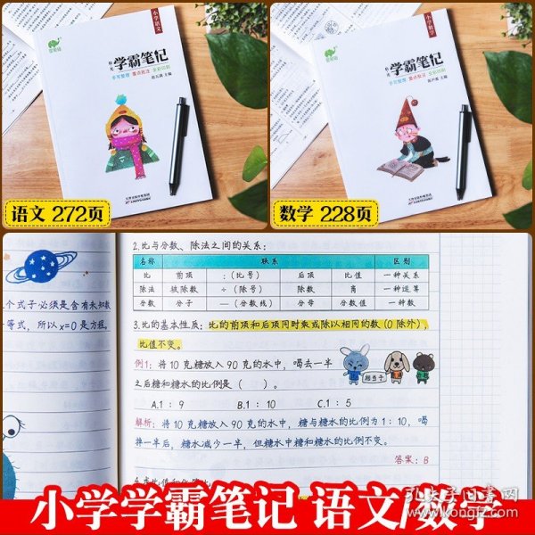 2018版 绿卡图书 学霸笔记漫画图解：小学英语（小升初必备 通用版 大字版 全彩版）