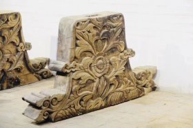 清代雕花建筑构件一对