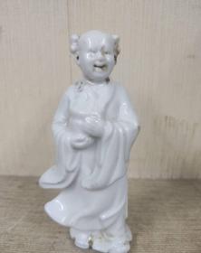 清代白瓷童子瓷塑