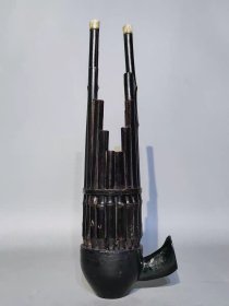 古玩旧藏清代大黑漆木胎乐器竹笙