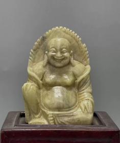 民国寿山石背光弥勒佛