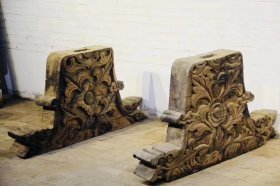 清代雕花建筑构件一对