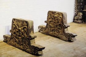 清代雕花建筑构件一对