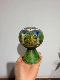 古玩旧藏三彩文房熏炉