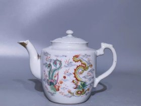 古玩旧藏清代龙凤茶壶