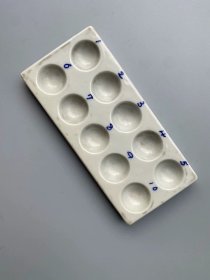 古玩旧藏民国大号白瓷调色板调色盘