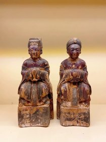 古玩旧藏清代木雕司命府君