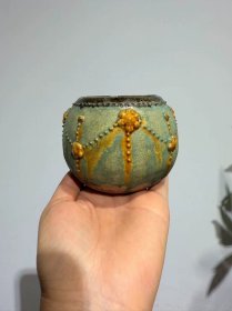 古玩旧藏三彩文房水盂