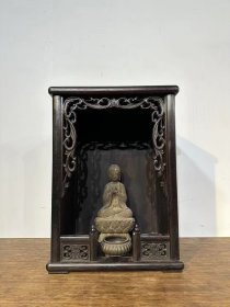 古玩旧藏檀木佛龛