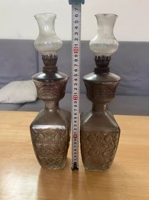 古玩旧藏民国琉璃煤油灯