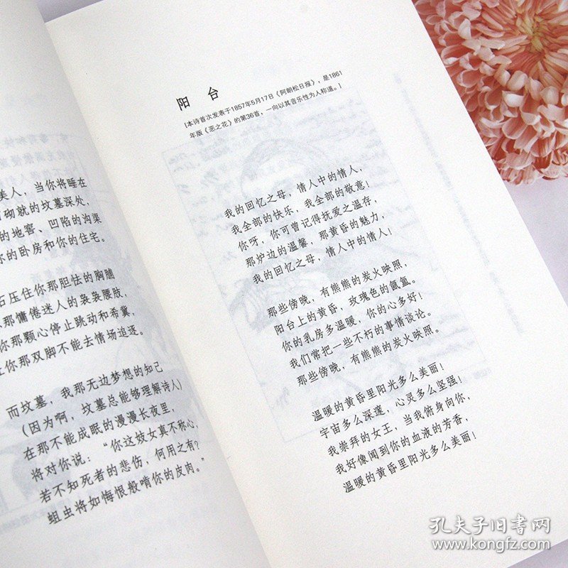 点击查看原图 恶之花 法波德莱尔著郭宏安译收录诗集恶之花+散文诗集巴黎的忧郁外国诗歌书籍