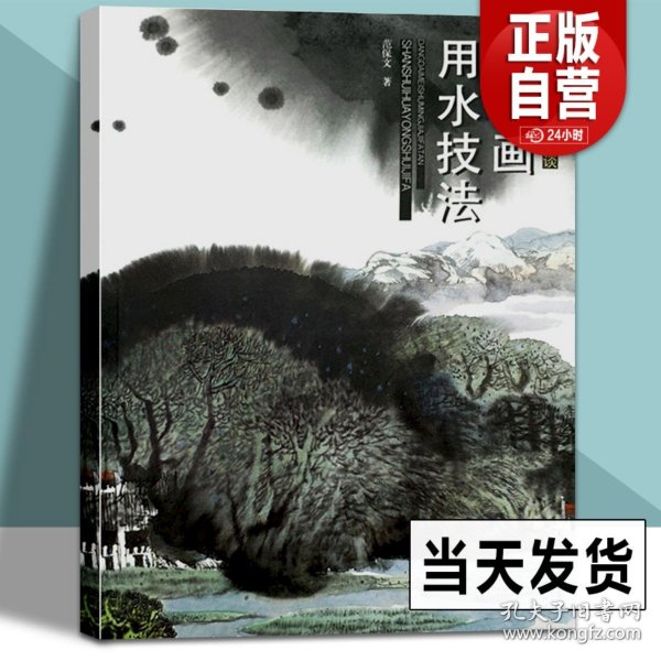 正版新书 山水画用水技法 水晕墨章泼墨渲染画面天色湖水倒影当代美术名家技法国画教程培训中国绘画技法书画临摹教材书籍天津人美