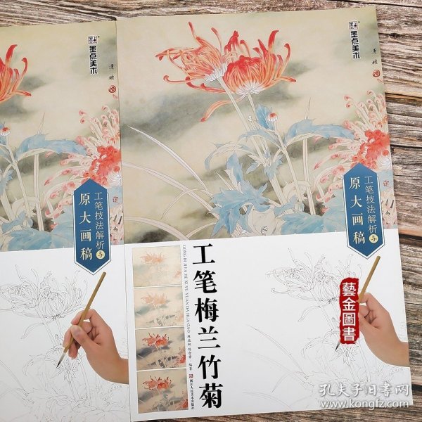 工笔梅兰竹菊 工笔技法解析与原大画稿 陈运权编著 工笔画花卉画国画技法 成人老年人国画基础入门教程 浙江