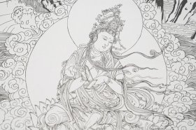 举一反三画白描·敦煌壁画佛像-菩萨佛像壁画 敦煌石窟壁画 白描作品集 线描画 美术教材初学者参考书 经典国画临摹 壁画线描临摹