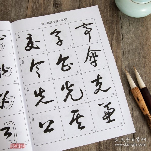 草书入门字谱 草书基础知识精讲 毛笔书法入门字帖书法基础知识讲解 笔法写法边旁部首解析 集字古诗碑帖临摹初学者自学课程教材书
