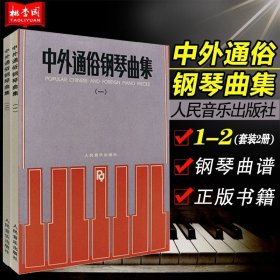 中外通俗钢琴曲集(一)(二)12册全套 人民音乐编辑部编 钢琴谱大全流行歌曲钢琴曲集初学自学基础钢琴基础练习曲谱教材教程书