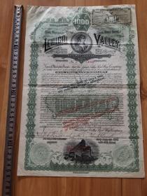 美国老股票债券-1890年纽约铁路公司1000美金