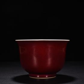 明永乐霁红釉金钟碗