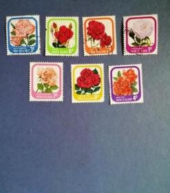 新西兰邮票1975年花卉7枚（信销票)