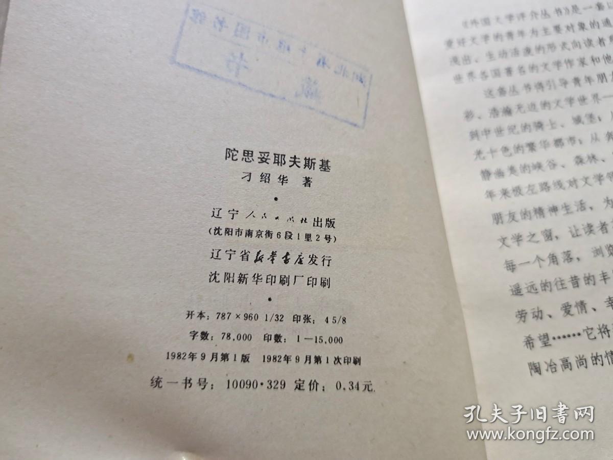 外国文学评介丛书 陀思妥耶夫斯基