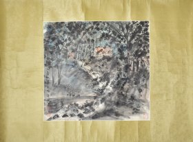 傅抱石 山水 纸本设色镜心 45*48cm