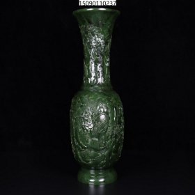 臻品旧藏和田玉 瓶一对长12/24CM，单重1654克