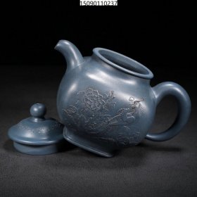 回流旧藏全手工周桂珍原矿绿泥国色天香紫砂壶16/12cm 400cc