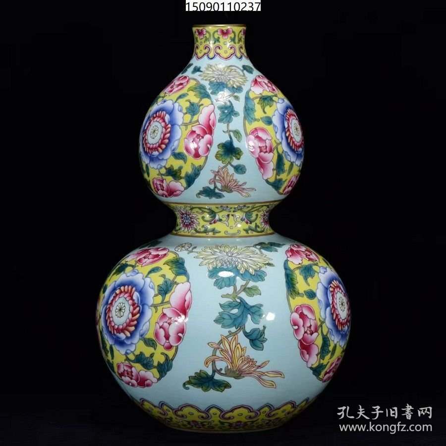 清乾隆年粉彩花卉纹葫芦31*20m