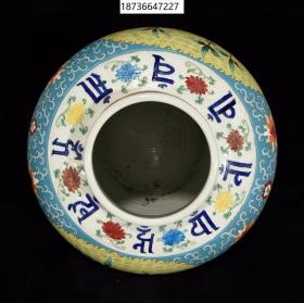古董古玩瓷器收藏 明宣德掐丝珐琅彩花鸟纹景泰蓝罐32*33CM