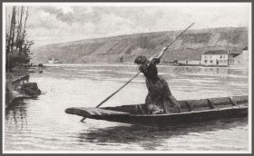 【徐志摩诗意】1884年蚀刻版画《船夫的女儿》，32.1×23.4cm