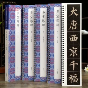 学海轩共4本颜真卿多宝塔碑单字放大版近距离临摹字卡颜体楷书米字格简体旁注颜真卿楷书毛笔书法字帖临摹范本