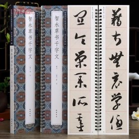 学海轩共2本智永草书千字文单字放大版近距离临摹字卡米字格简体旁注原色原帖草书毛笔书法字帖临摹范本