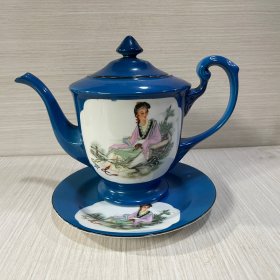 唐山瓷厂仕女茶具一套
