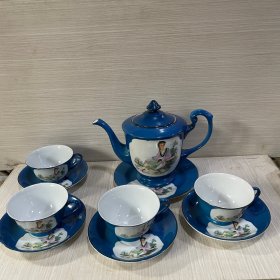 唐山瓷厂仕女茶具一套