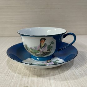 唐山瓷厂仕女茶具一套