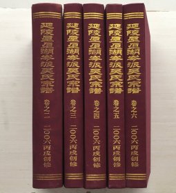 延陵垕湖岑派吴氏宗谱 卷二、三、四、五、六（精装）【五册合售】内页稍有破损